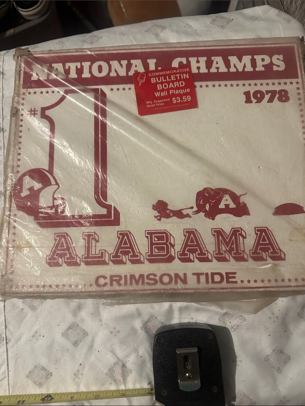 Vintage 1978 Commemorative Alabama National Champs Bulletin Board Wall Plaque